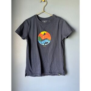 LL Bean Kids Organic Cotton Graphic T-Shirt Blue Landscape Size L 6x-7